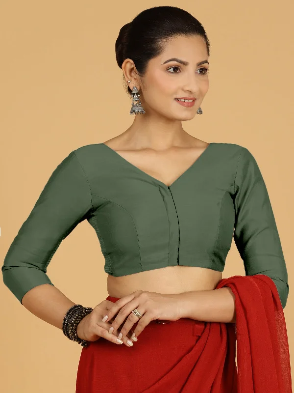 Alia x Rozaana |  Saree Blouse in Pine Green