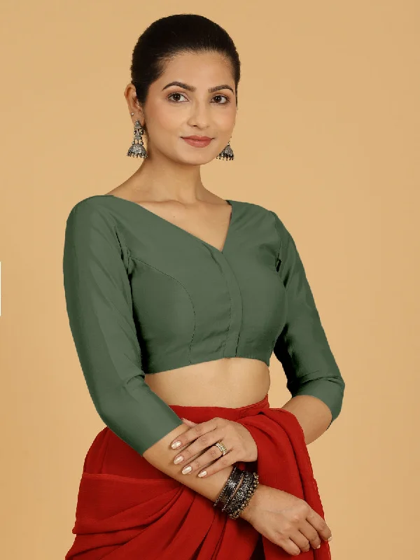 Alia x Rozaana |  Saree Blouse in Pine Green