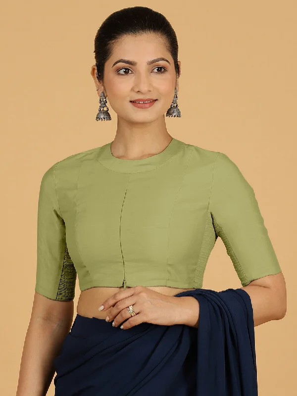 Farida x Rozaana | Regular Sleeves Saree Blouse in Pista Green