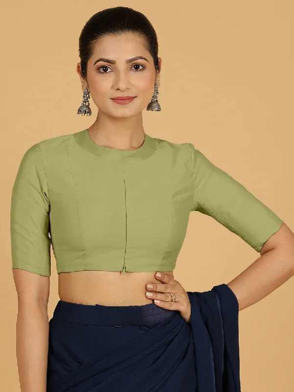 Farida x Rozaana | Regular Sleeves Saree Blouse in Pista Green