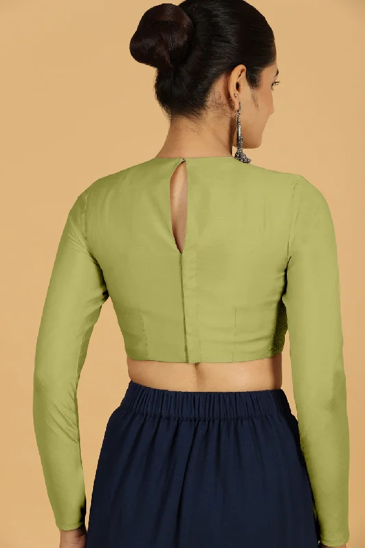 Jaya x Rozaana |  Saree Blouse in Pista Green