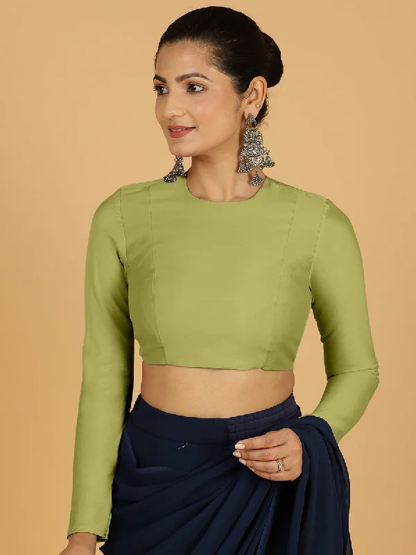 Jaya x Rozaana |  Saree Blouse in Pista Green