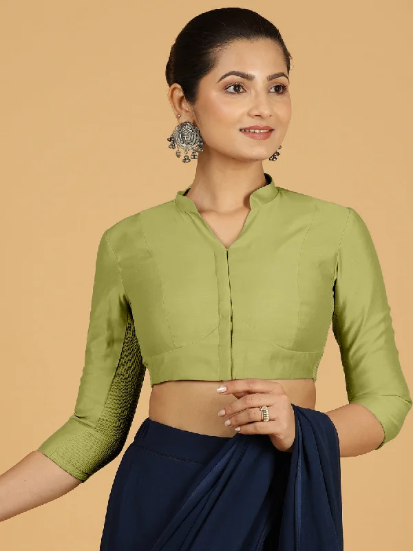 Maya x Rozaana | Three Quarter Sleeves Saree Blouse in Pista Green