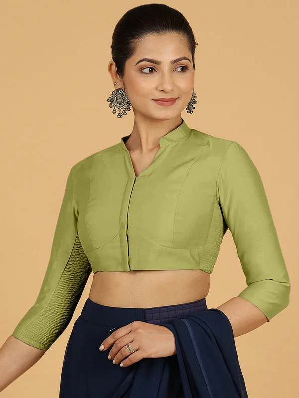 Maya x Rozaana | Three Quarter Sleeves Saree Blouse in Pista Green