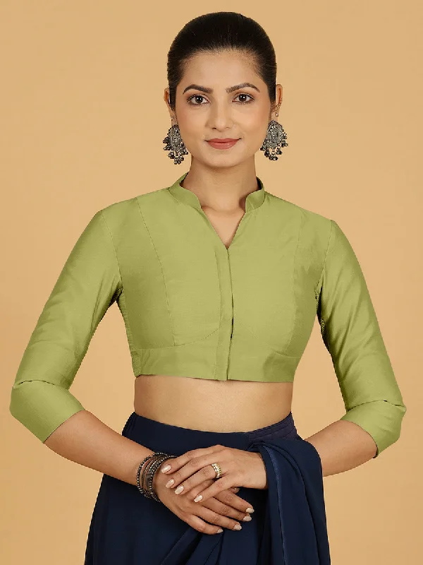 Maya x Rozaana | Three Quarter Sleeves Saree Blouse in Pista Green