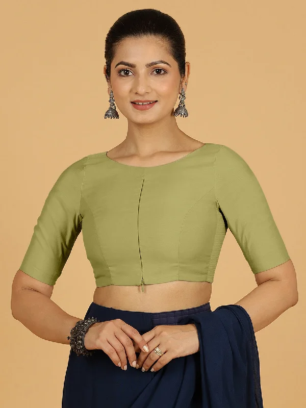 Sushma x Rozaana | Regular Sleeves Saree Blouse in Pista Green