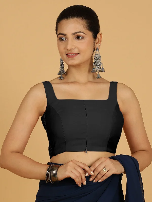 Nirma x Rozaana |  Saree Blouse in Raven Black