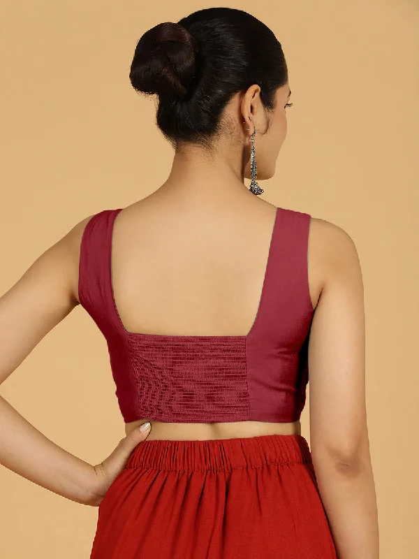 Hema x Rozaana |  Saree Blouse in Scarlet Red