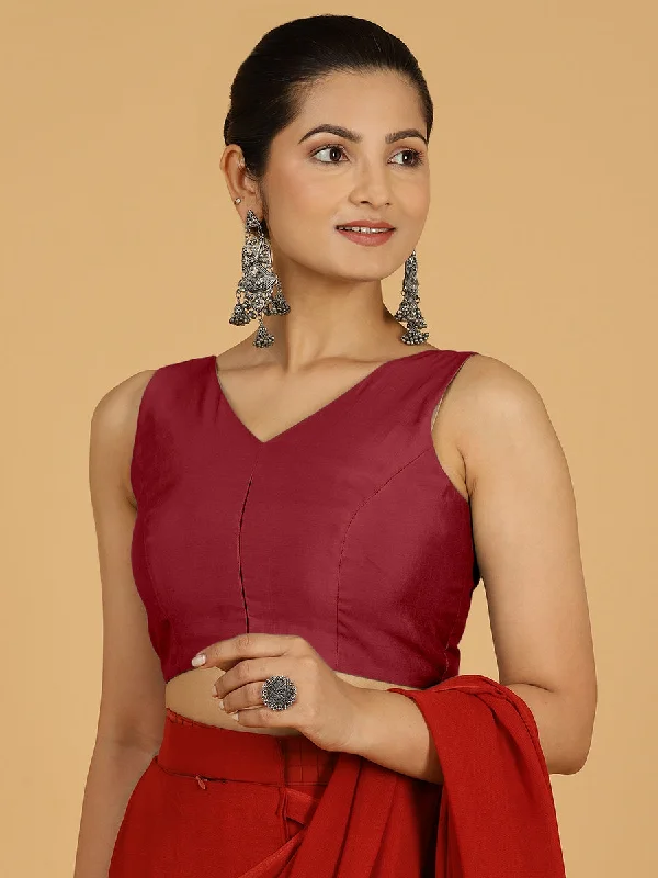 Hema x Rozaana |  Saree Blouse in Scarlet Red