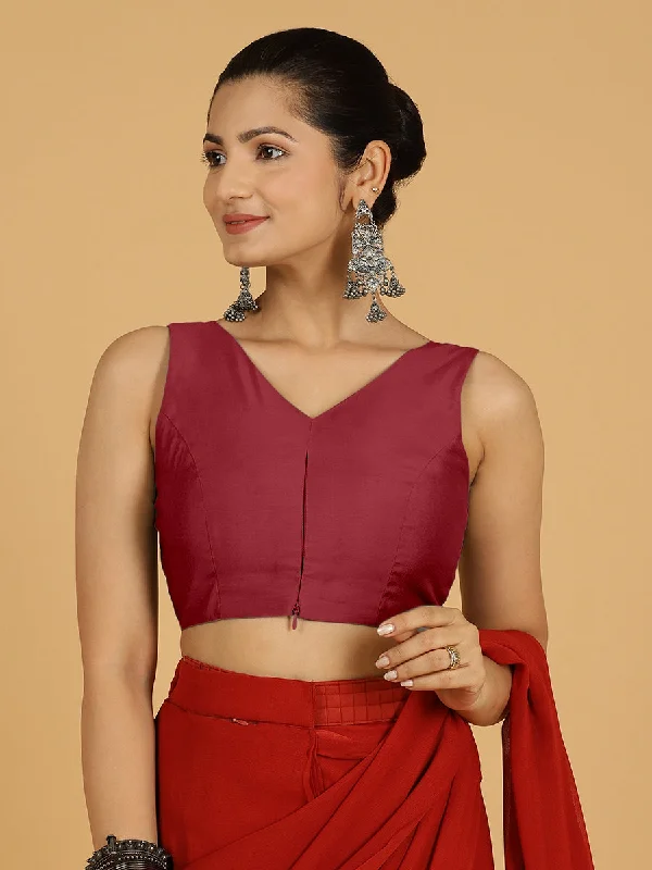 Hema x Rozaana |  Saree Blouse in Scarlet Red