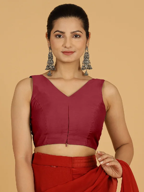 Hema x Rozaana |  Saree Blouse in Scarlet Red