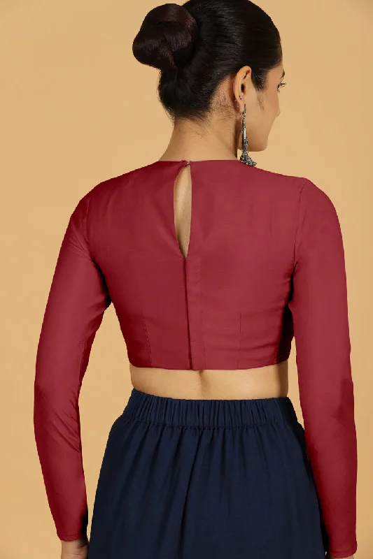 Jaya x Rozaana |  Saree Blouse in Scarlet Red