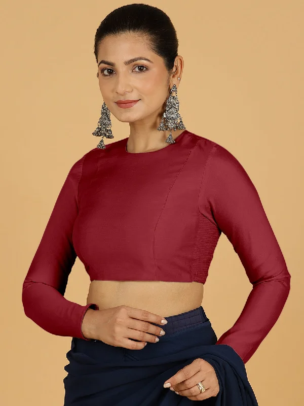 Jaya x Rozaana |  Saree Blouse in Scarlet Red