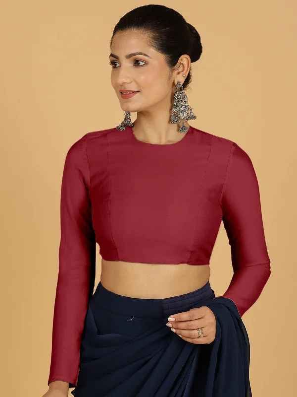 Jaya x Rozaana |  Saree Blouse in Scarlet Red