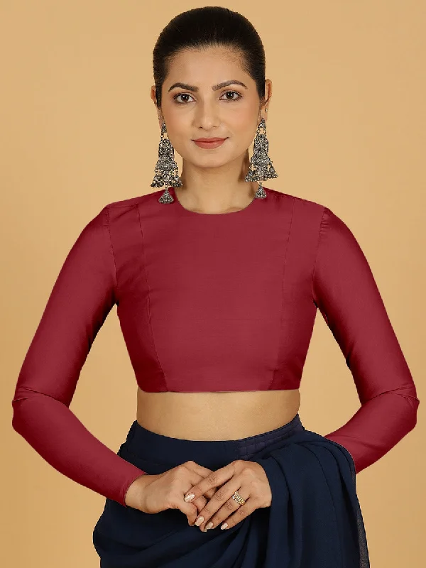 Jaya x Rozaana |  Saree Blouse in Scarlet Red