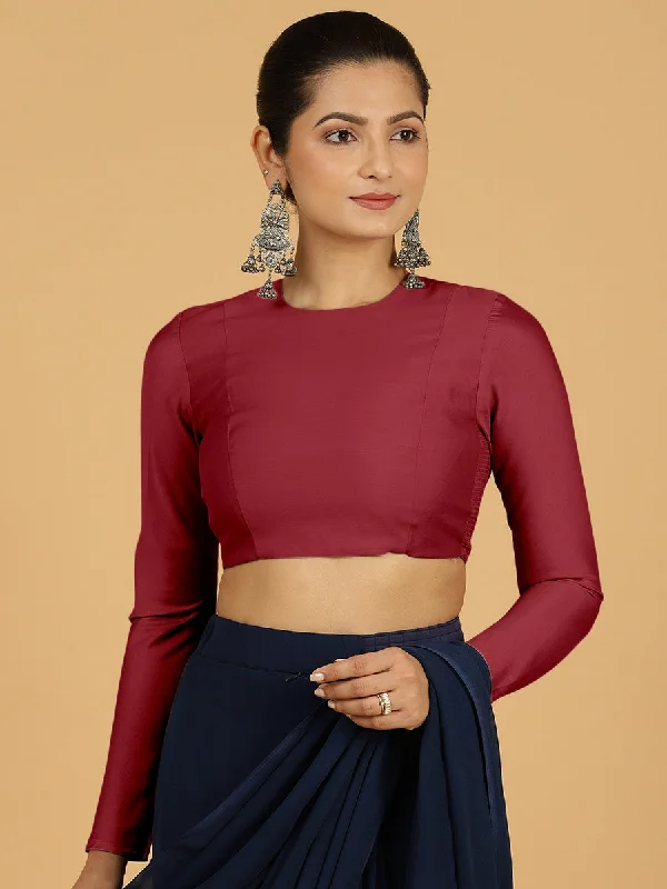 Jaya x Rozaana |  Saree Blouse in Scarlet Red