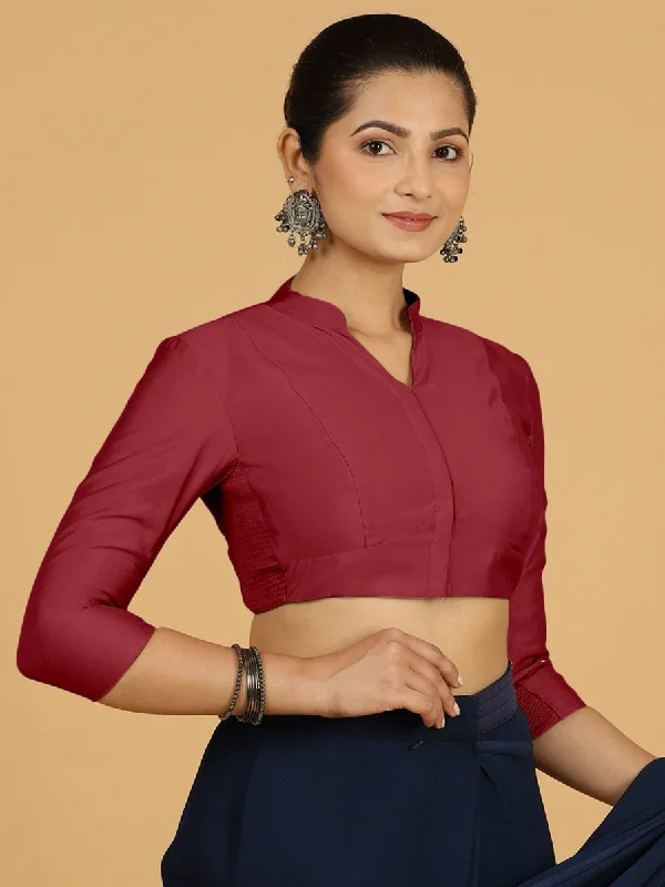 Maya x Rozaana | Three Quarter Sleeves Saree Blouse in Scarlet Red