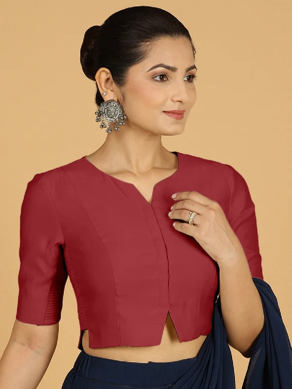 Rekha x Rozaana | Long Saree Blouse in Scarlet Red