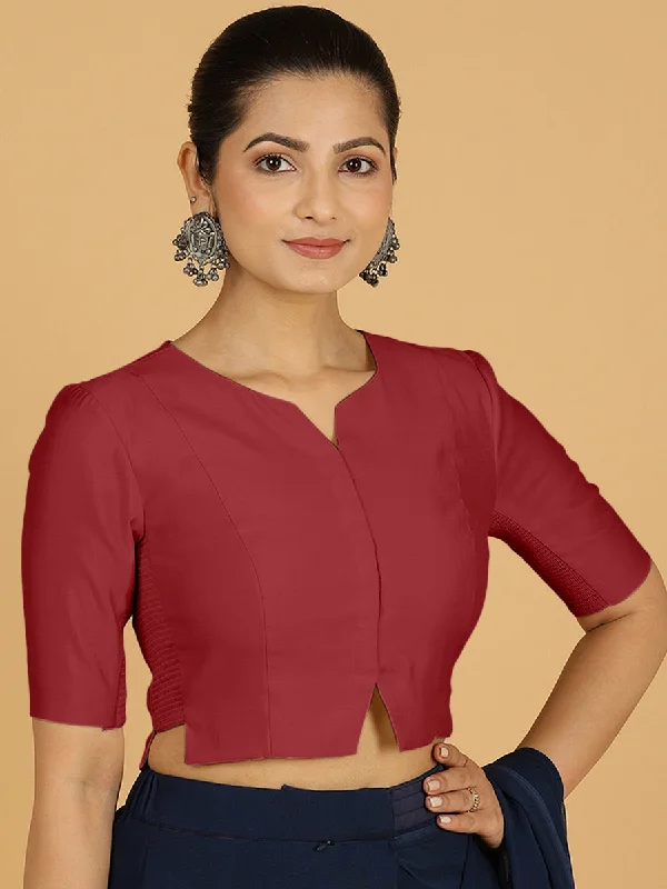 Rekha x Rozaana | Long Saree Blouse in Scarlet Red