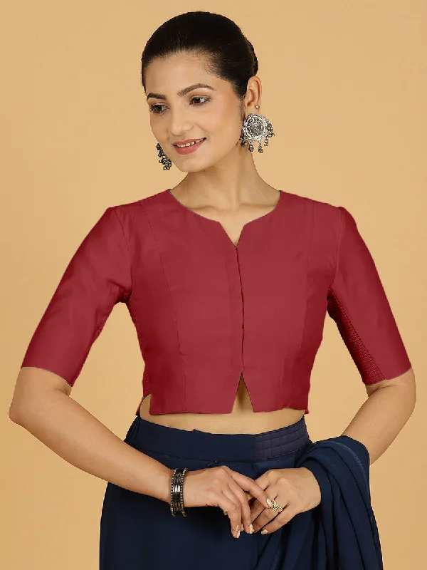 Rekha x Rozaana | Long Saree Blouse in Scarlet Red