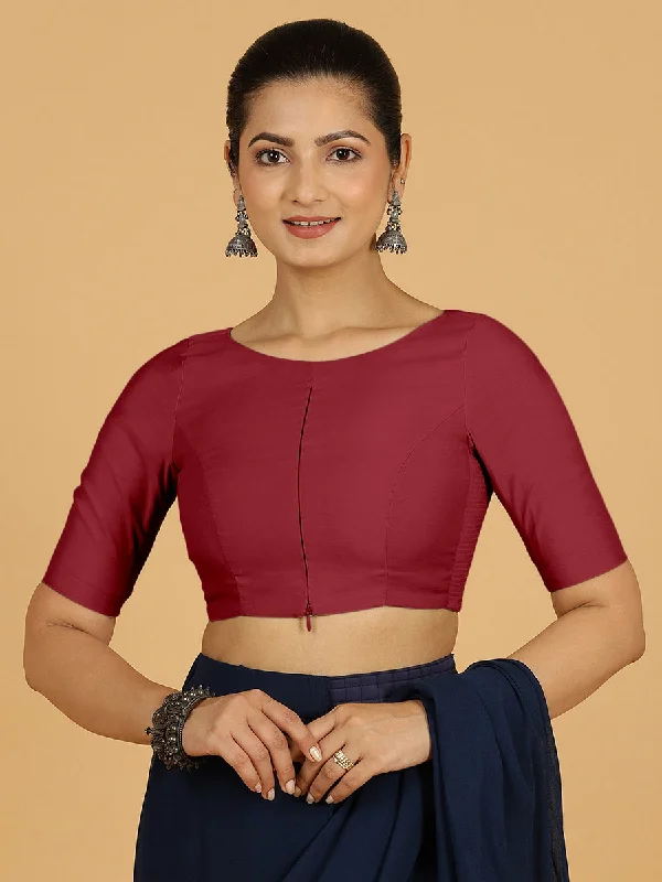 Sushma x Rozaana | Regular Sleeves Saree Blouse in Scarlet Red