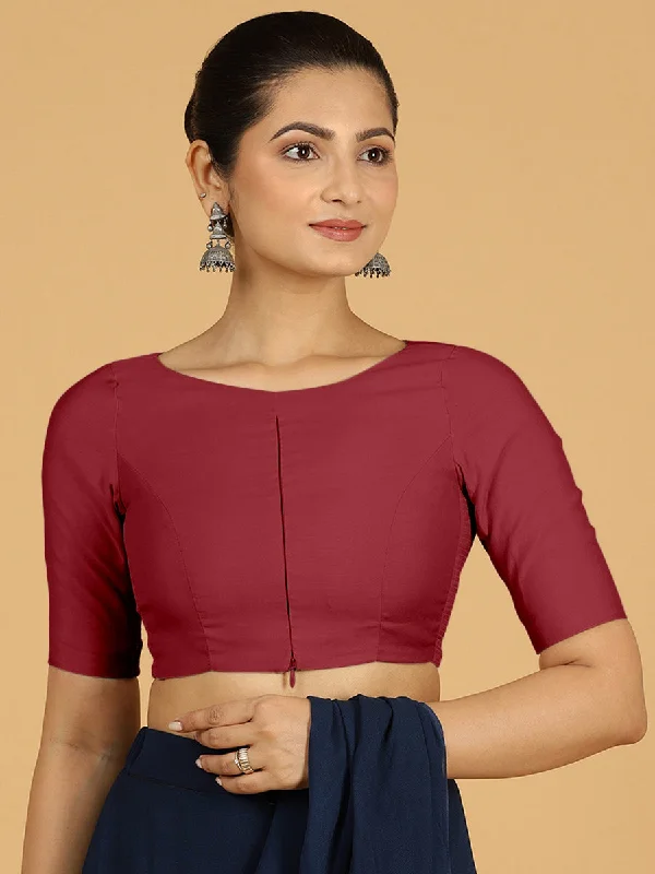 Sushma x Rozaana | Regular Sleeves Saree Blouse in Scarlet Red