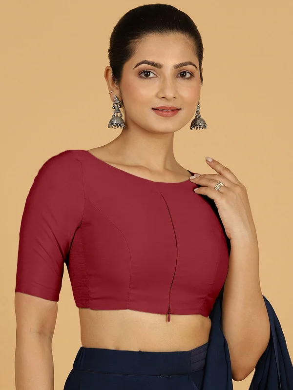 Sushma x Rozaana | Regular Sleeves Saree Blouse in Scarlet Red