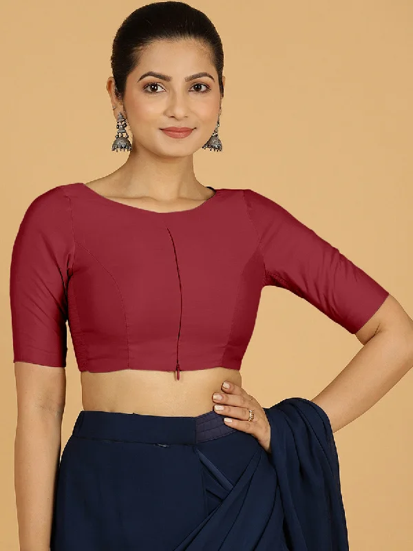 Sushma x Rozaana | Regular Sleeves Saree Blouse in Scarlet Red