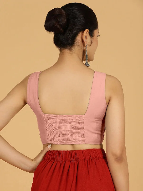 Hema x Rozaana |  Saree Blouse in Sea Pink