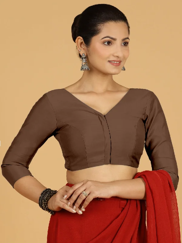 Alia x Rozaana |  Saree Blouse in Walnut Brown