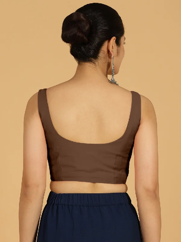 Nirma x Rozaana |  Saree Blouse in Walnut Brown