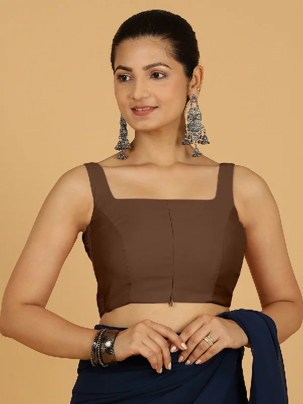 Nirma x Rozaana |  Saree Blouse in Walnut Brown