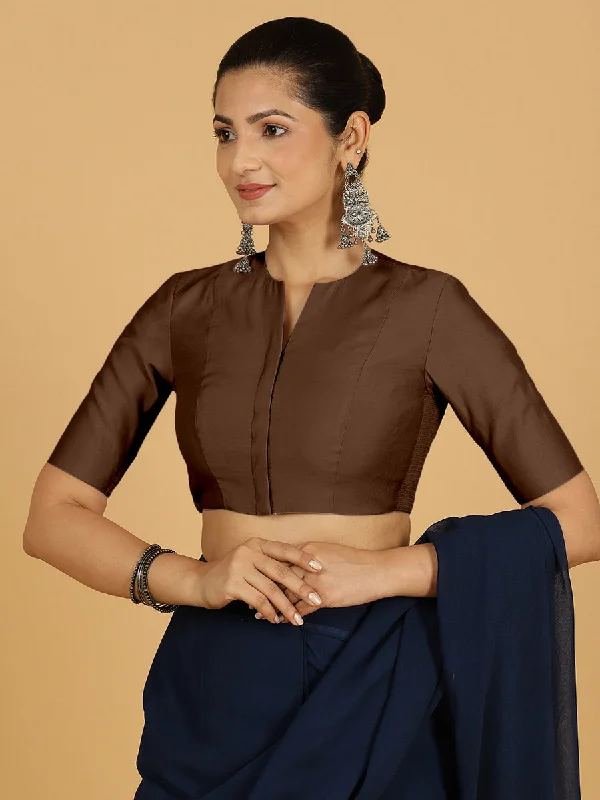 Simar x Rozaana |  Saree Blouse in Walnut Brown