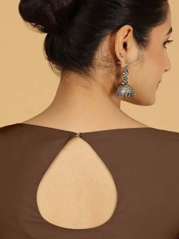 Sushma x Rozaana | Regular Sleeves Saree Blouse in Walnut Brown