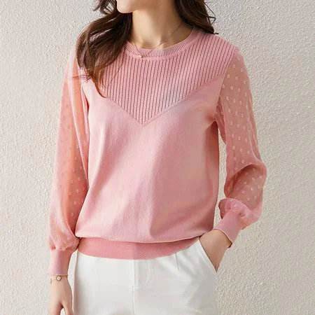 Shift Knitted Long Sleeve Casual Shirts & Tops