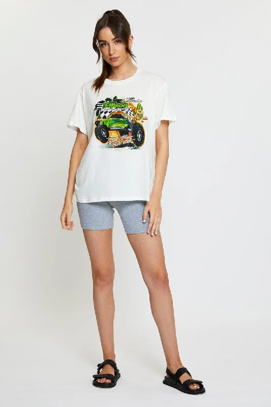 White Vintage T Shirt Short Sleeve