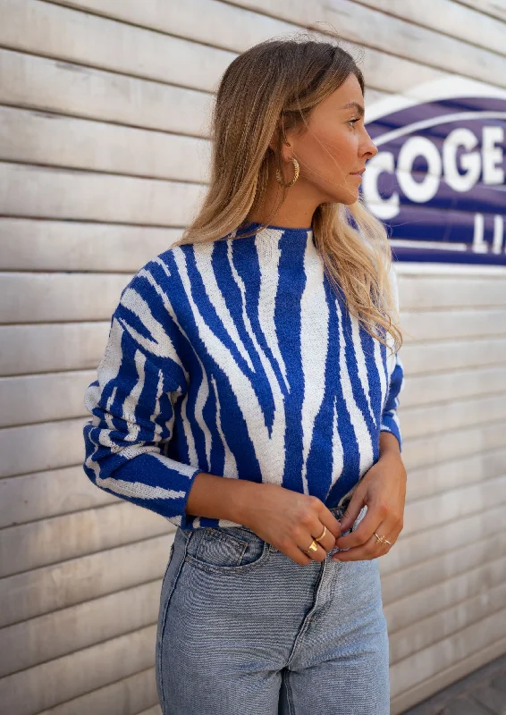 Blue Amine Zebra Sweater