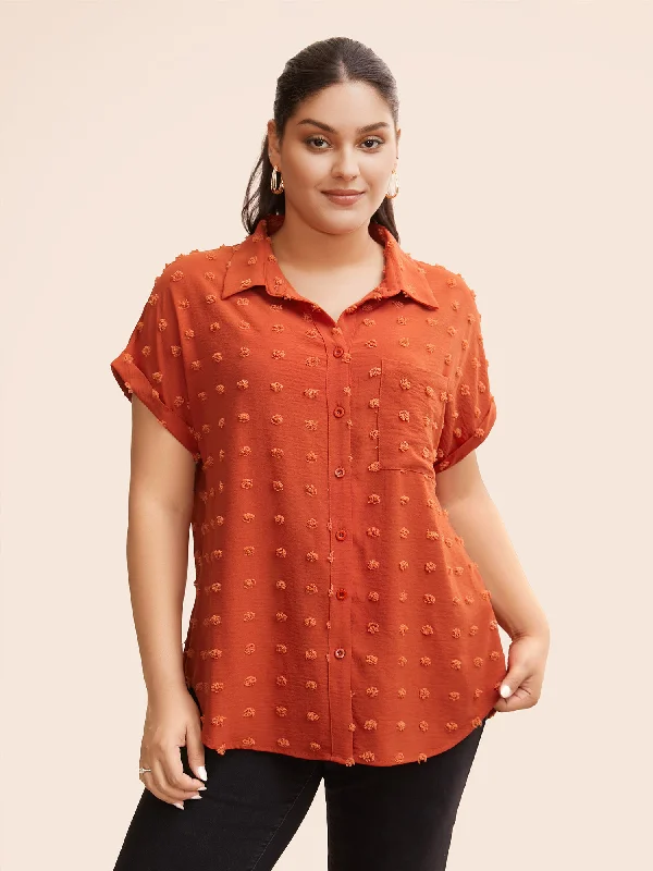 Jacquard Patch Pocket Dolman Sleeve Blouse