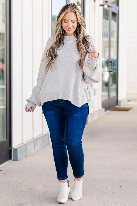 Magically Perfect Sweater, Light Grey