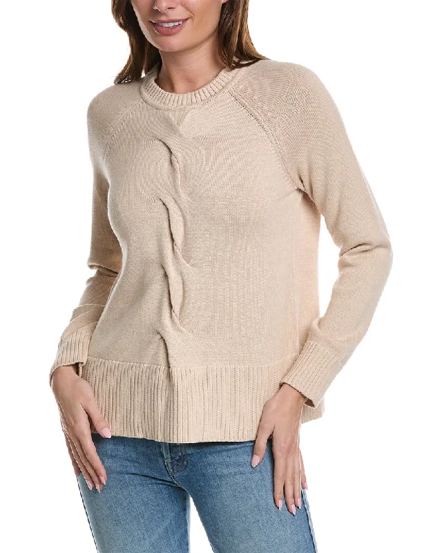 Alashan Cashmere Brookie Braided Cable Cashmere-Blend Pullover