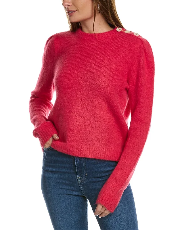 Boden Fluffy Button Shoulder Jumper