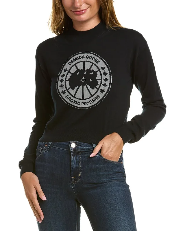 Canada Goose Logo Wool Cropped Sweater