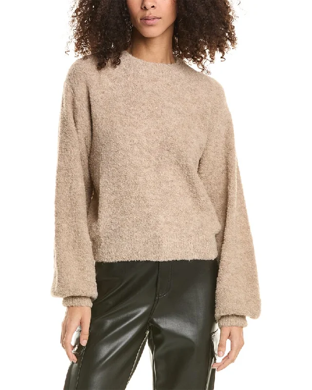 CHRLDR Isabella Balloon Sleeve Lounge Alpaca-Blend Sweater