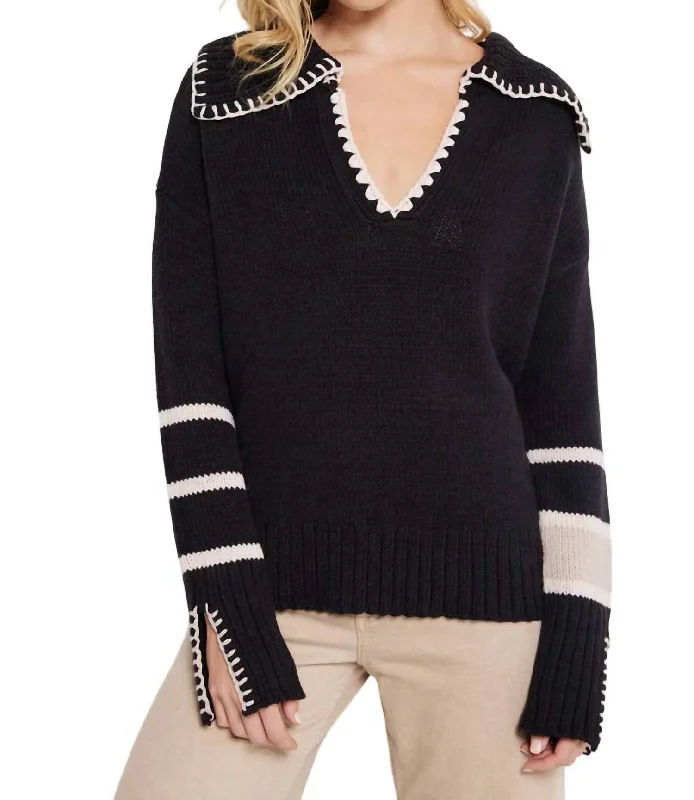 Collar Call Sweater In Black