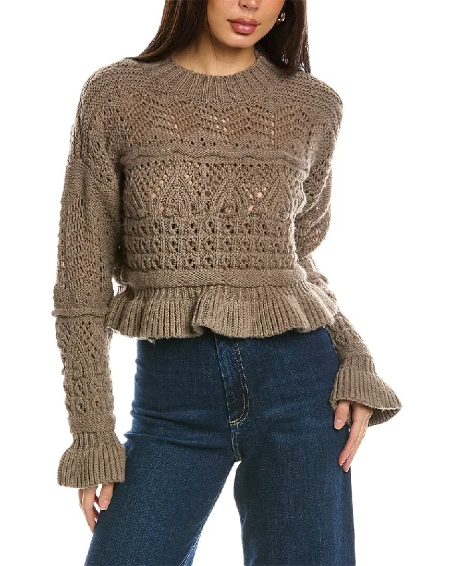 Design History Peplum Boxy Wool-Blend Sweater