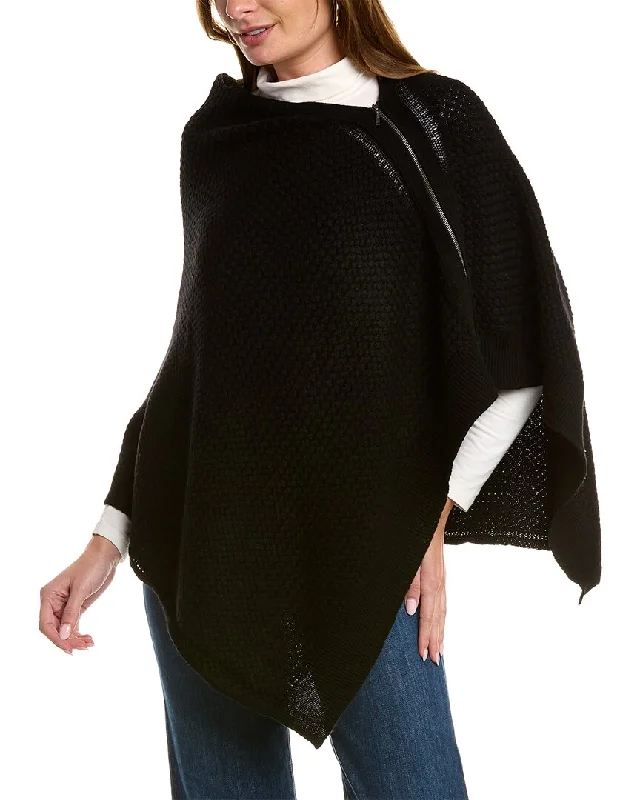 Forte Cashmere Lux Texture Zip-Up Wool & Cashmere-Blend Poncho