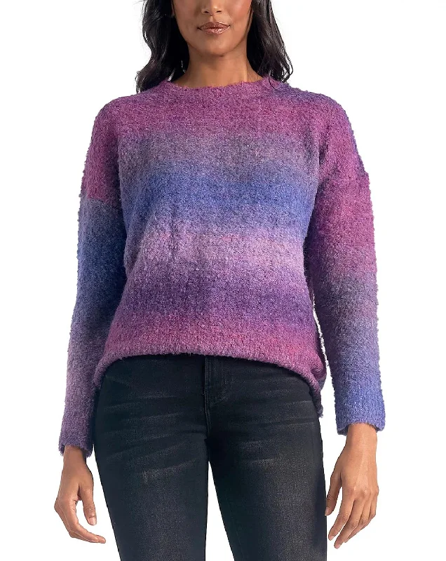 Kimberly Space Dye Sweater In Multi - Blue