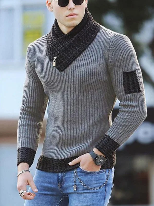 FZ Men's Contrasting Sweater Pullover Top