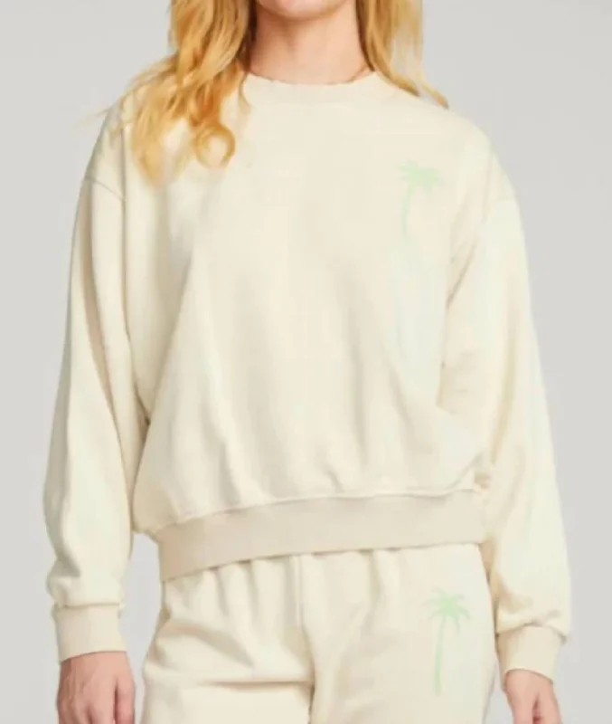 Perry Pullover Sweatshirt In Palm Tree Bone