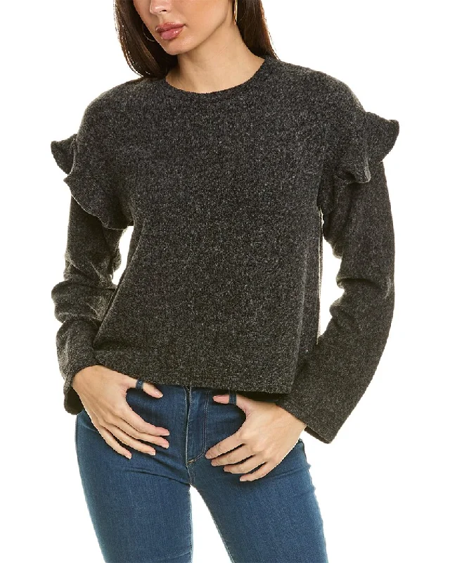 Sol Angeles Brushed Boucle Flounce Pullover